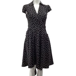 INC International Concepts Silk Wrap Black and White Midi Dress